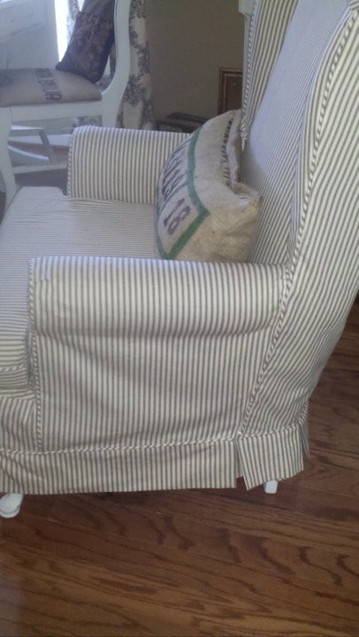 Slipcover in Ticking