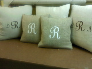 Burlap and Linen pillows