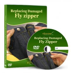 Replacing Damaged Fly Zipper on Jeans or Dress Pants Video Lesson on DVD