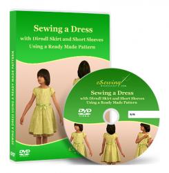 Sewing a Dress with Dirndl Skirt and Short Sleeves Using a Ready Made Pattern Vi